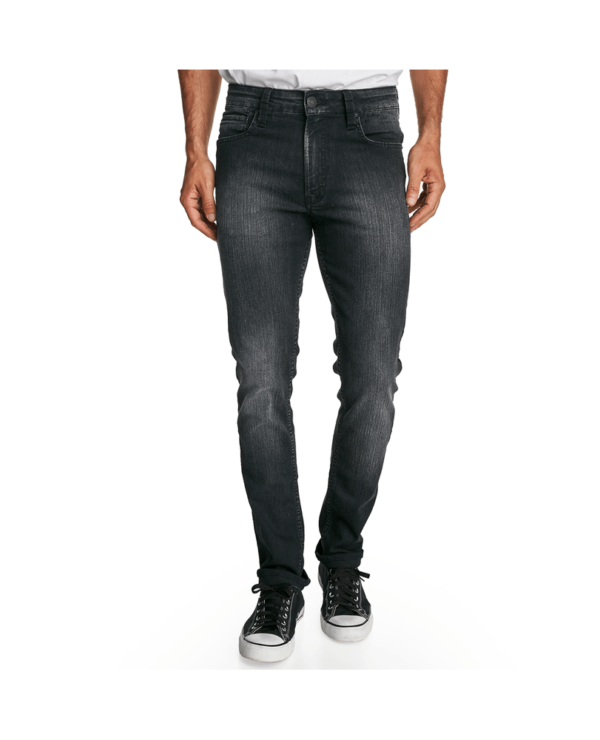 Calça Jeans Masculina Convicto Regular Preta Bordada