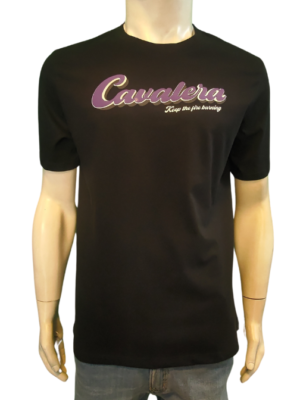 T-SHIRT CAVALERA COMFORT FIRE SIGN / 02-PRETO